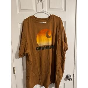 Carhartt Brown Sunset Classic Logo T-Shirt Sz: 2XL
